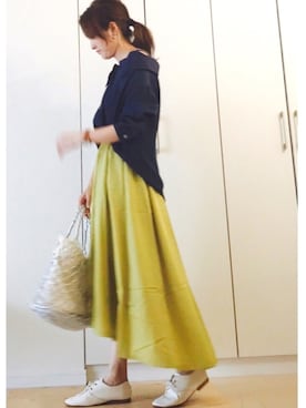 「無印良品（ムジルシリョウヒン）のアイテム（その他シューズ）」を使った、NAnaさん（レディース・158cm）の春コーディネート