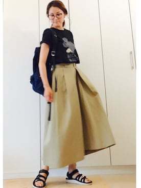 「FREAK'S STORE（フリークスストア）のFREDRIK PACKERS/フレドリックパッカーズ 別注500D DAY PACK （バックパック/リュック）」を使った、NAnaさん（レディース・158cm）の夏コーディネート
