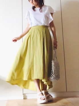 「UNIQLO Tシャツ」｜「アイテム（シューズ）」を使った、NAnaさん（レディース・158cm）の夏コーディネート