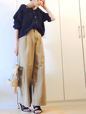 「Noble（ノーブル）のアイテム（シャツ/ブラウス）」を使った、NAnaさん（レディース・158cm）の夏コーディネート