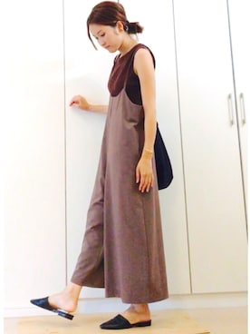 「FRAMeWORK（フレームワーク）のアイテム（オールインワン・サロペット）」を使った、NAnaさん（レディース・158cm）の夏コーディネート
