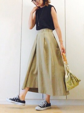 「CONVERSE（コンバース）のconverse（コンバース） ALL STAR OX（オールスターOX）（スニーカー）」を使った、NAnaさん（レディース・158cm）の夏コーディネート