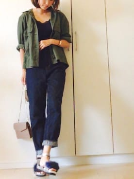 「JEANASIS（ジーナシス）のアイテム（サンダル）」を使った、NAnaさん（レディース・158cm）の夏コーディネート