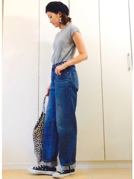 「CONVERSE（コンバース）のconverse（コンバース） ALL STAR OX（オールスターOX）（スニーカー）」を使った、NAnaさん（レディース・158cm）の夏コーディネート