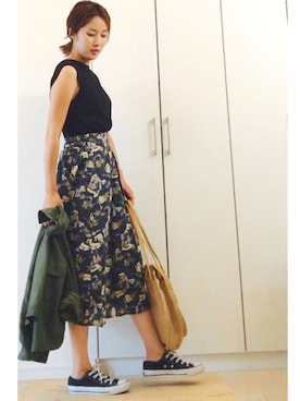 「夏秋ミックス」｜「アイテム（ジャケット/アウター）」を使った、NAnaさん（レディース・158cm）の夏コーディネート