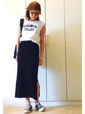 「FREAK'S STORE（フリークスストア）のFREDRIK PACKERS/フレドリックパッカーズ 別注500D DAY PACK （バックパック/リュック）」を使った、NAnaさん（レディース・158cm）の夏コーディネート