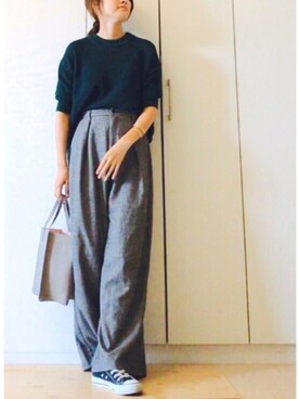 「CONVERSE（コンバース）のconverse（コンバース） ALL STAR OX（オールスターOX）（スニーカー）」を使った、NAnaさん（レディース・158cm）の秋コーディネート