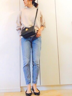 「資生堂インテグレートプレゼンツ 秋服×「#コク色シャドウ」でいい女になろうキャンペーン（シセイドウインテグレート）のアイテム」を使った、NAnaさん（レディース・158cm）の秋コーディネート