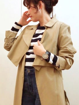 「TODAYFUL（トゥデイフル）のアイテム（トレンチコート）」を使った、NAnaさん（レディース・158cm）の冬コーディネート