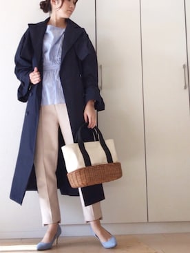 「アイテム（パンプス、ブルー系）」を使った、NAnaさん（レディース・158cm）の冬コーディネート