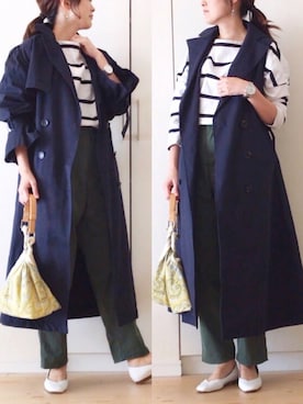 「STUDIOUS（ステュディオス）のアイテム（チノパンツ）」を使った、NAnaさん（レディース・158cm）の春コーディネート