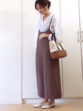 「FRAMeWORK（フレームワーク）のアイテム（オールインワン・サロペット）」を使った、NAnaさん（レディース・158cm）の春コーディネート