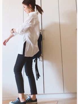 「FREAK'S STORE（フリークスストア）のFREDRIK PACKERS/フレドリックパッカーズ 別注500D DAY PACK （バックパック/リュック）」を使った、NAnaさん（レディース・158cm）の春コーディネート