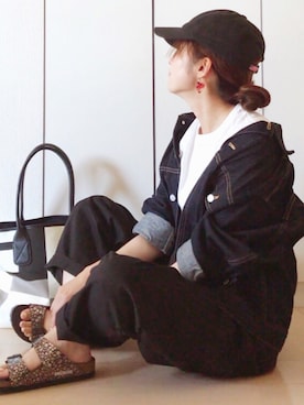 「おおぶりピアス」｜「アイテム（帽子）」を使った、NAnaさん（レディース・158cm）の春コーディネート