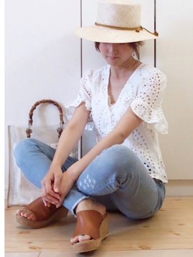 「Desigual（デシグアル）のアイテム（パンツ）」を使った、NAnaさん（レディース・158cm）の夏コーディネート