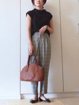 「14+（イチヨンプラス）のアイテム（ハンチング/ベレー帽）」を使った、NAnaさん（レディース・158cm）の夏コーディネート