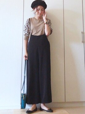 「GU（ジーユー）のアイテム（オールインワン・サロペット）」を使った、NAnaさん（レディース・158cm）の夏コーディネート