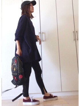 「Desigual（デシグアル）のアイテム（バッグ）」を使った、NAnaさん（レディース・158cm）の秋コーディネート