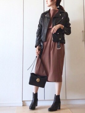 「qualite（カリテ）のアイテム（ワンピース）」を使った、NAnaさん（レディース・158cm）の秋コーディネート