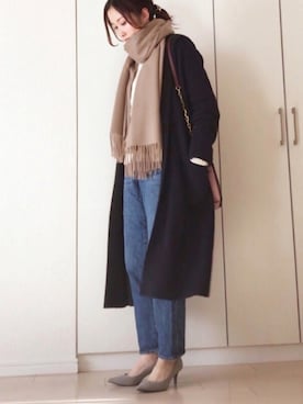 「FOSSIL（フォッシル）のアイテム（ショルダーバッグ）」を使った、NAnaさん（レディース・158cm）の秋コーディネート
