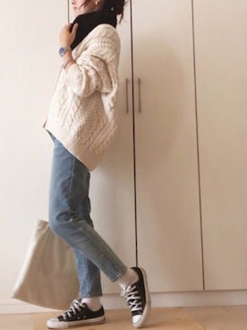 「アイラブCONVERSE」｜NAnaさん（レディース・158cm）の秋コーディネート