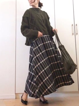 「SKAGEN（スカーゲン）のKATRINE　NECKLACE　SKJ1157040（ネックレス）」を使った、NAnaさん（レディース・158cm）の冬コーディネート