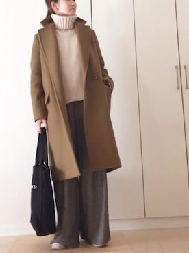 「タートルネック」｜「アイテム（その他アンダーウェア/インナー）」を使った、NAnaさん（レディース・158cm）の冬コーディネート