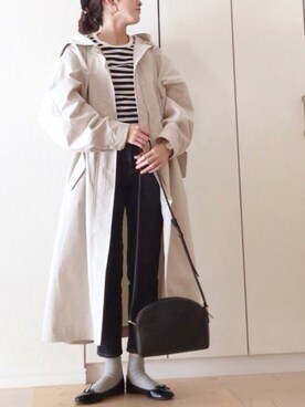 「くつした」｜「アイテム（その他アウター）」を使った、NAnaさん（レディース・158cm）の春コーディネート