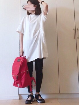 「AZUL by moussy（アズールバイマウジー）のストレッチツイルスキニーパンツ（その他パンツ）」を使った、NAnaさん（レディース・158cm）の春コーディネート