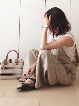 「KBF（ケイビーエフ）のアイテム（オールインワン・サロペット）」を使った、NAnaさん（レディース・158cm）の春コーディネート