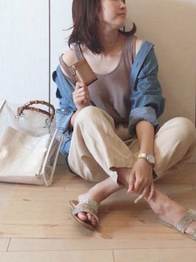 「ミニ財布」｜「アイテム（腕時計）」を使った、NAnaさん（レディース・158cm）の夏コーディネート