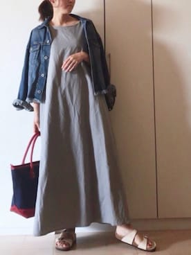 「SonnyLabel」｜「アイテム（デニムジャケット）」を使った、NAnaさん（レディース・158cm）の夏コーディネート