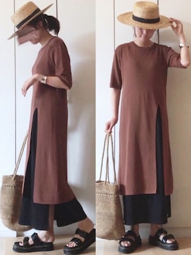 「La-gemme」｜「アイテム（帽子）」を使った、NAnaさん（レディース・157cm）の夏コーディネート
