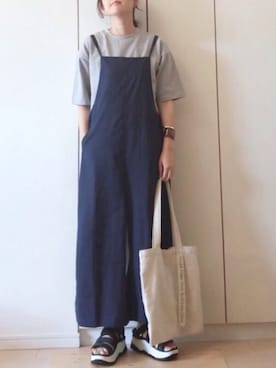 「La-gemme」｜「アイテム（サロペット/オーバーオール）」を使った、NAnaさん（レディース・157cm）の夏コーディネート