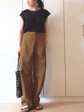 「ジャージーパンツ」｜「アイテム（腕時計）」を使った、NAnaさん（レディース・158cm）の夏コーディネート