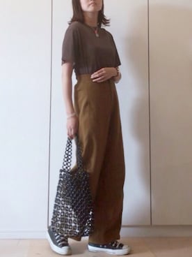 「ジャージーパンツ」｜「アイテム（腕時計）」を使った、NAnaさん（レディース・158cm）の夏コーディネート