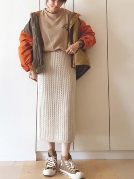 「NANO universe（ナノユニバース）のアイテム（スウェット）」を使った、NAnaさん（レディース・158cm）の秋コーディネート