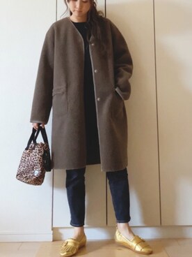 「URBAN RESEARCH Sonny Label（アーバンリサーチサニーレーベル）のアイテム（ムートンコート）」を使った、NAnaさん（レディース・158cm）の秋コーディネート