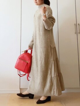 「FOSSIL（フォッシル）のアイテム（バッグ）」を使った、NAnaさん（レディース・158cm）の秋コーディネート