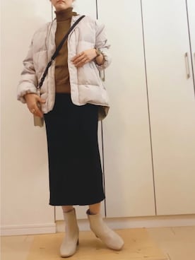 「SENSE OF PLACE by URBAN RESEAR」｜「アイテム（ダウンジャケット/コート）」を使った、NAnaさん（レディース・158cm）の冬コーディネート