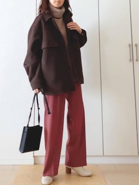 「niko and...（ニコアンド）のアイテム（ブルゾン）」を使った、NAnaさん（レディース・158cm）の冬コーディネート