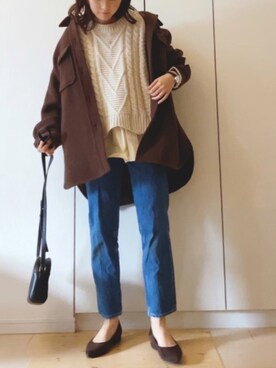 「LOWRYS FARM（ローリーズファーム）のアイテム（その他アウター）」を使った、NAnaさん（レディース・158cm）の冬コーディネート