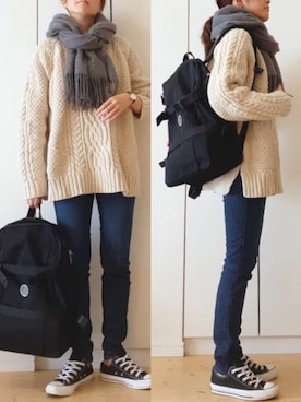 「FOSSIL（フォッシル）のアイテム（アナログ腕時計）」を使った、NAnaさん（レディース・158cm）の冬コーディネート
