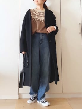 「FRAMeWORK（フレームワーク）のアイテム（ジャケット/アウター）」を使った、NAnaさん（レディース・158cm）の冬コーディネート