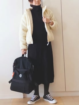 「FOSSIL（フォッシル）のアイテム（アナログ腕時計）」を使った、NAnaさん（レディース・158cm）の冬コーディネート