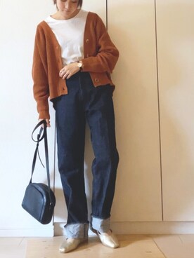 「ゆるカーディガン」｜NAnaさん（レディース・158cm）の冬コーディネート