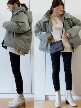 「FOSSIL（フォッシル）のアイテム（ショルダーバッグ）」を使った、NAnaさん（レディース・158cm）の冬コーディネート