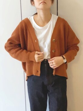 「FOSSIL（フォッシル）のアイテム（アナログ腕時計）」を使った、NAnaさん（レディース・158cm）の冬コーディネート