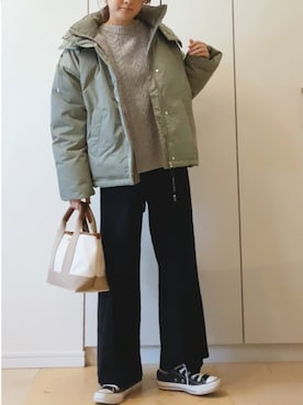 「TOPKAPI（トプカピ）のアイテム（トートバッグ）」を使った、NAnaさん（レディース・158cm）の冬コーディネート