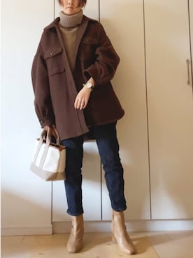 「LOWRYS FARM（ローリーズファーム）のアイテム（その他アウター）」を使った、NAnaさん（レディース・158cm）の冬コーディネート
